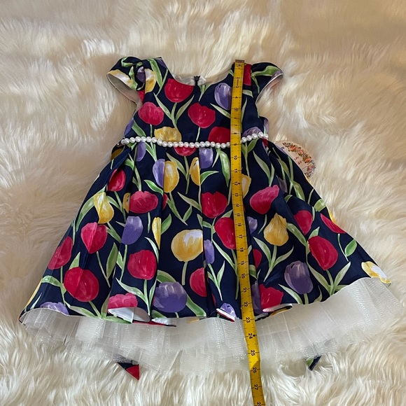 NWT Cute Toddler Girls Navy Multi Dress - Picture 12 of 12